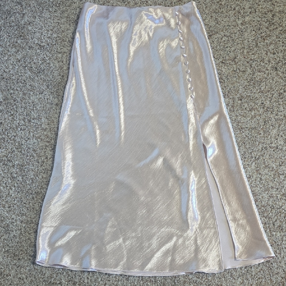 Victoria's Secret Light Pink Satin Midi Skirt - Picture 2 of 4